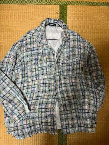 멀티 컬러 체크 트위드 자켓