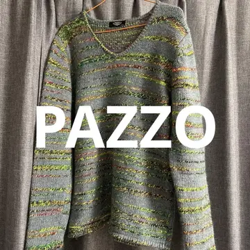 PAZZO 스트라이프 V넥 니트 스웨터