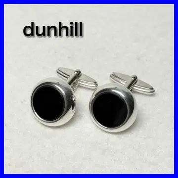 [레어] 던힐 커프 링크스 커프스 오닉스 실버925 스윙형