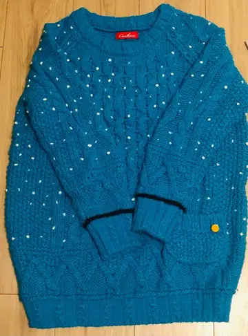 Coohem 터콰이즈 블루 케이블 니트 스웨터