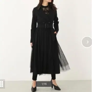 rienda 트렌치코트 튤 블랙 S 사이즈