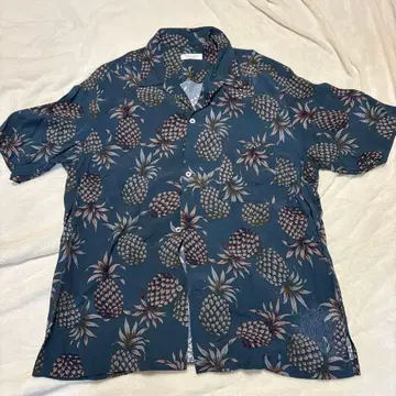 파인애플 패턴 하와이안 셔츠 XL 사이즈