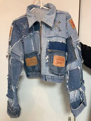 리메이크풍 패치워크 데님 자켓