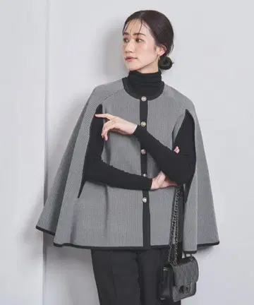 자카드 케이프 가디건