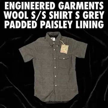 엔지니어드 가먼츠 울 반팔 셔츠 S 그레이 충전솜 페이즐리 안감