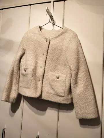 GRL 크림색 노카라 자켓 프리 사이즈