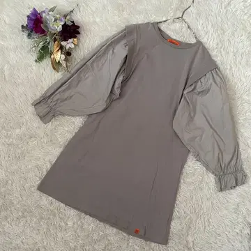 [ 유나이티드 애로우즈 ] 그레이 미니 원피스 (M) 플레어 긴팔 A라인