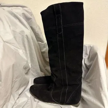 파비오 루스코니 스웨이드 롱 부츠 블랙 24cm