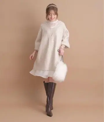 시어 원피스 x 니트 원피스 세트