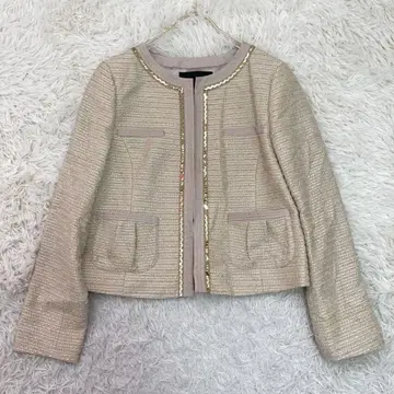 UNTITLED 트위드 자켓 베이지 42 포멀 오피스