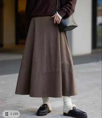 slobe iena 페이크 스웨이드 플레어 스커트 38