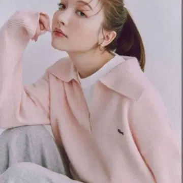 [ 완판템 ] SNIDEL 라코스테 별주 스키퍼 니트 풀오버 로고 자수