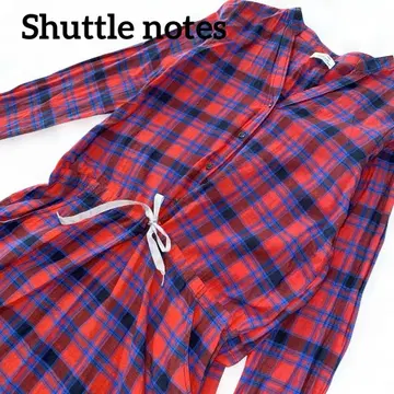 셔틀노츠 원피스 체크 무늬 M 펠리시모 레드 튜닉