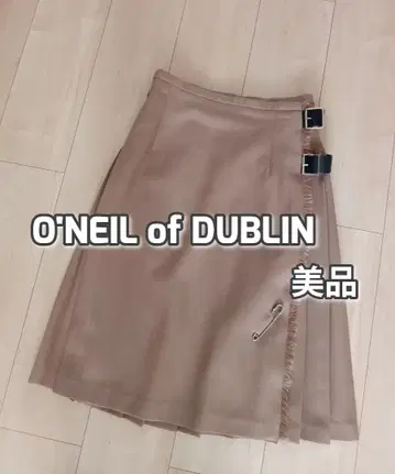 새상품급 오닐 오브 더블린 플리츠 랩스커트 카멜 울