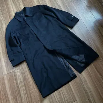 체스터 코트 롱 기장 블랙 캐시미어 100%