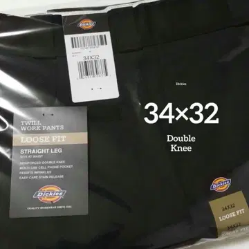 34 x 32 [ 새상품 미사용 ] 디키즈 더블니 85283 BLACK