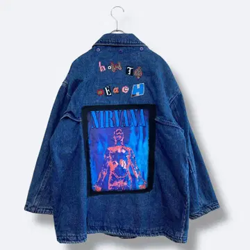 3점 10,000엔 빈티지 구제 의류 도매 레트로 닐바나 데님 블루종