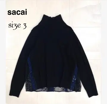 새상품급 sacai 백 플리츠 도킹 니트 터틀넥