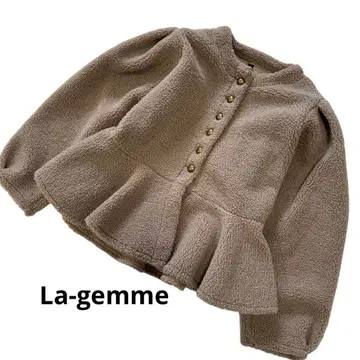 [ 새상품급 ] 라지엠 La-gemme 페플럼 보아 자켓 베이지 M