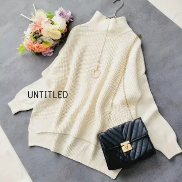 UNTITLED*아이보리*하이넥 니트 풀오버