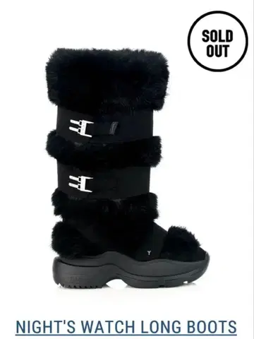 [ 완판 ] yello 퍼 롱 부츠 블랙 M 사이즈