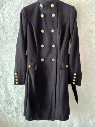 INGNI 잉그 밀리터리 더블 브레스트 울 나폴레옹 코트 블랙