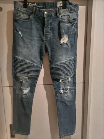 Demin Co. 바이커 스키니 데님 라이트 블루