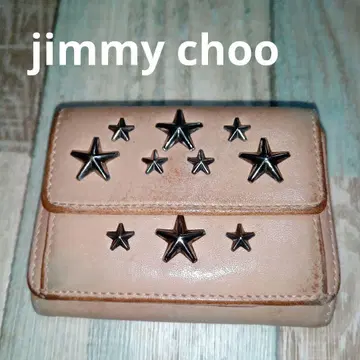 JIMMY CHOO 지미추 접이식 지갑 가죽 스터드 이탈리아제