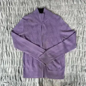 선착순 미쉘클랑 가디건 남성용 S사이즈 퍼플 다이아 무늬