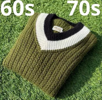 60s 70s Orlon CAMPUS 빈티지 아크릴 니트 스웨터