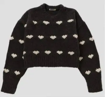 NKNIT 패턴 니트 하트 패턴 니트 숏