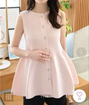 [택 포함 새상품] 고베 레터스 인기 페플럼 슬리브리스 니트탑