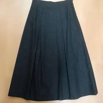 요시에 이나바 울 플레어 스커트 롱 기장 다크 그레이