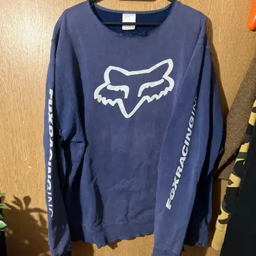 90s FOX RACING 네이비 트레이닝복 페이드 보로 L