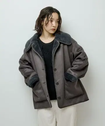 Green Parks 페이크 무스탕 자켓