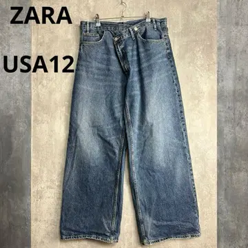 ZARA 자라 데님 팬츠 와이드 블루 계열 USA 12
