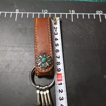 천연 가죽 벨트 루프 키링