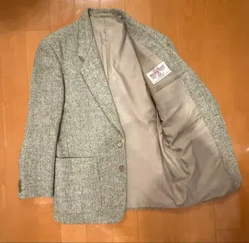 해리스 트위드 브라운 테일러드 자켓