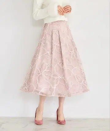 백 레이스업 몰 레이스 턱 플레어 스커트