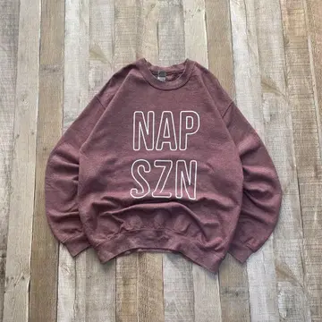 길단 USA 구제 의류 프린트 NAP 맨투맨 트레이닝복 보르도