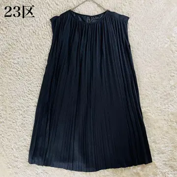 23구 플리츠 원피스 프렌치 슬리브 루즈핏 M 블랙