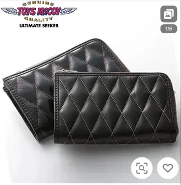 TOYS McCOY 브라운 가죽 접이식 지갑