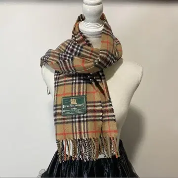 HIGHLAND TWEEDS 울 스톨 체크 무늬