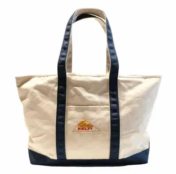 KELTY 토트백 베이지/네이비 지퍼 포함 여행 대용량