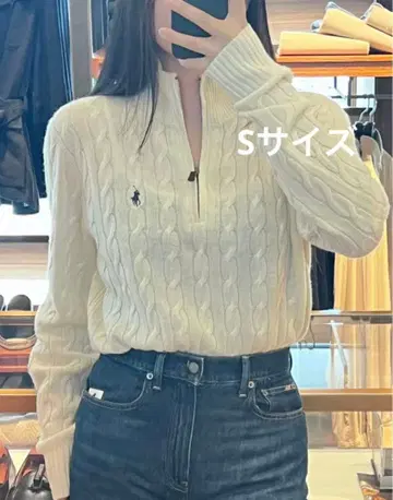 랄프 로렌 케이블 니트 울 캐시미어 스웨터