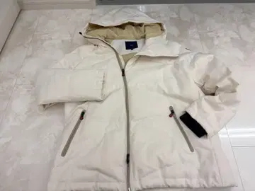 [ 새상품급 ] G-STAGE 후드 부착 다운 자켓 화이트 더블 지퍼