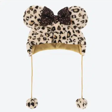 디즈니 레오파드 무늬 팬캡 브라운