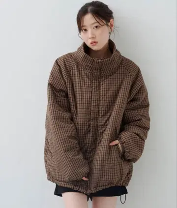 [ 택 포함 ] Kastane 체크 충전솜 리버서블 아우터