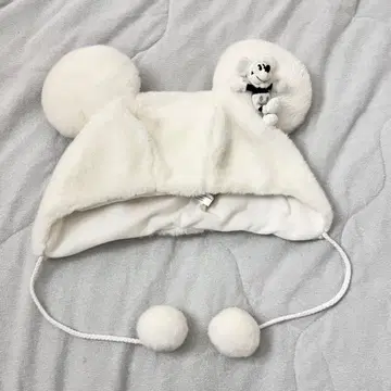 도쿄 디즈니 리조트 미키 팬캡 라메 화이트 흰색 모자 새상품급