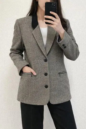 테일러드 자켓 13호 그레이 x 블랙 고급 포멀 출퇴근